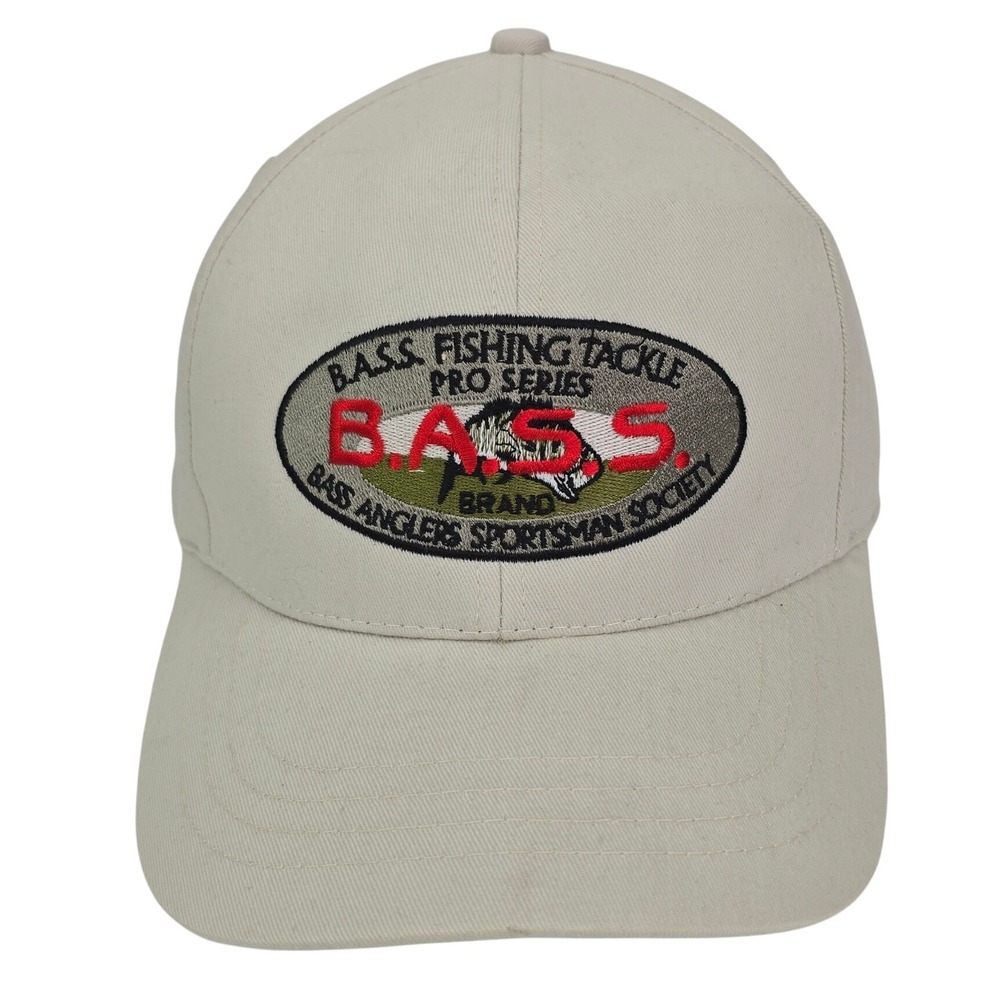 B.A.S.S. Pro Series Fishing Hat Mens OSFA Tan Embroidered Angler Sportsman Cap